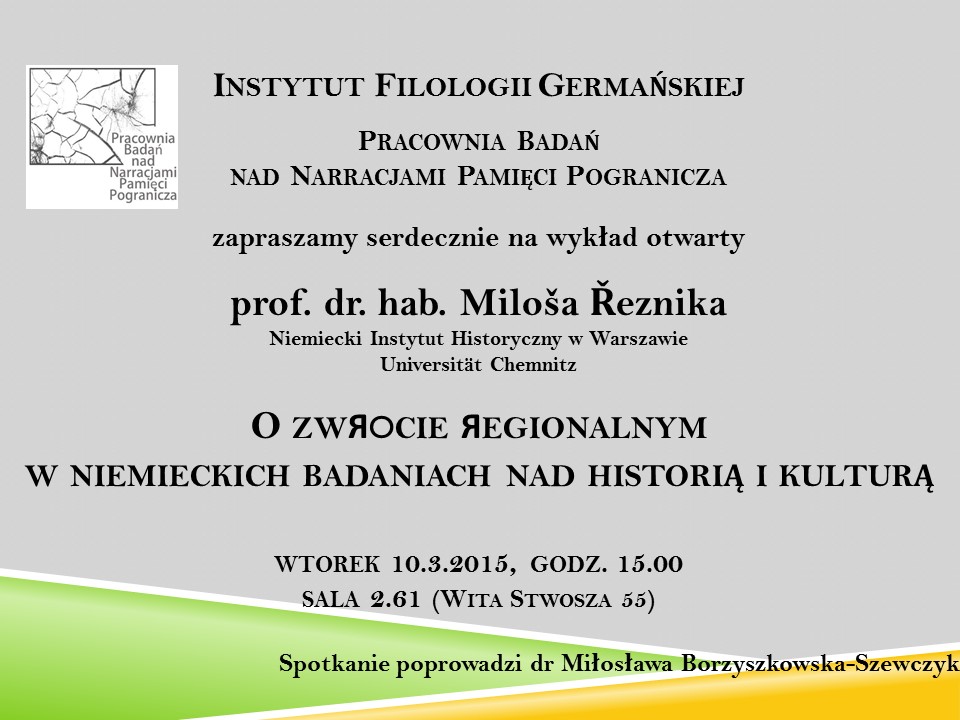 spotkanie z prof. Reznikiem, wtorek 10.03.2015 o 15. w 2.61