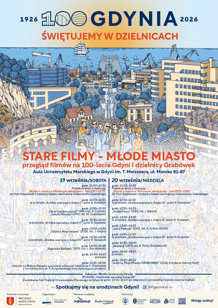  „Stare Filmy – Młode Miasto” – przegląd filmowy organizowany z okazji 100-lecia Gdyni oraz dzielnicy Grabówek