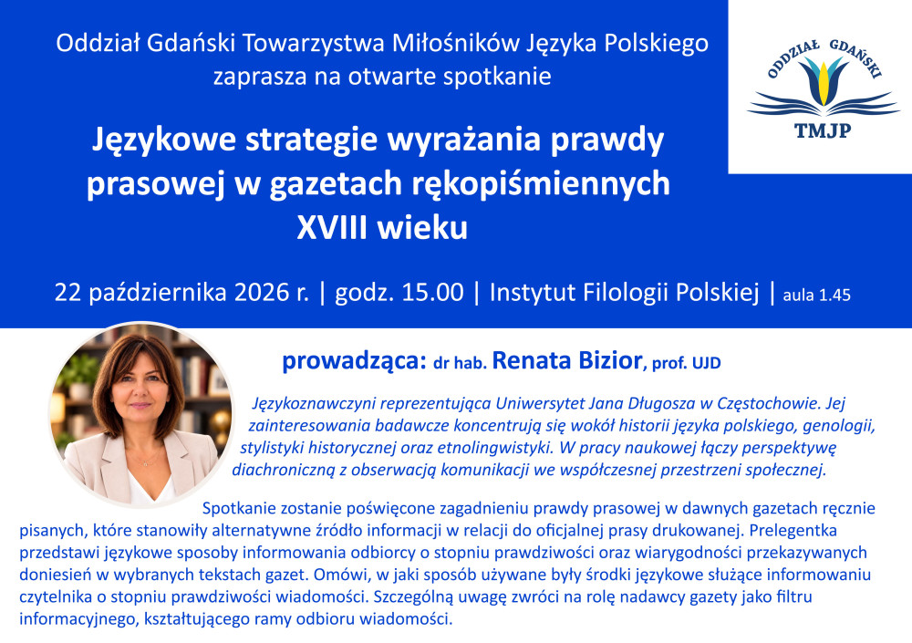 wykład otwarty dr hab. Renaty Bizior, prof. UJD