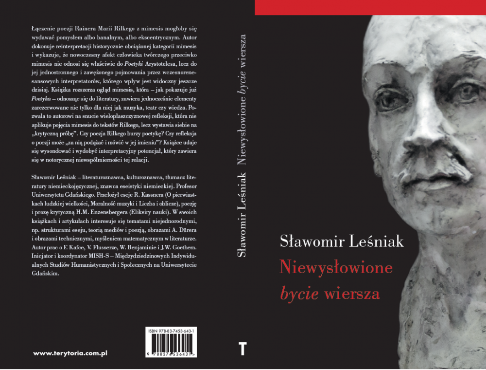 Okładka książki Sławomira Lesniaka: Niewysłowione bycie wiersza.