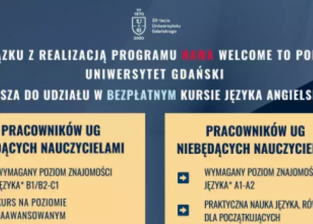 University of Gdańsk - Internationally Friendly. Bezpłatny kurs języka angielskiego dla nauczycieli…