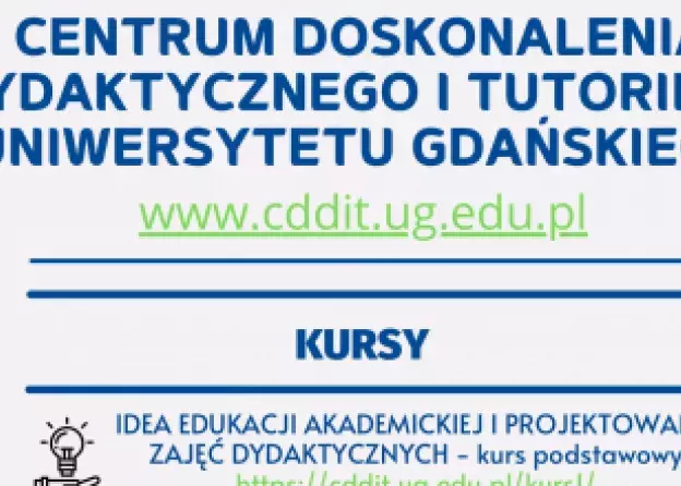 Kursy Centrum Doskonalenia Dydaktycznego i Tutoringu UG dla nauczycieli akademickich