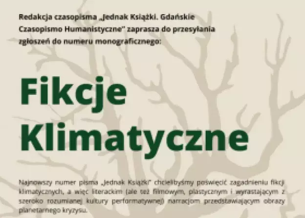 Nabór tekstów do 15 numeru "Jednak Książek" pt. "Fikcje Klimatyczne"