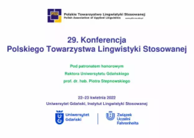 29. Konferencja Polskiego Towarzystwa Lingwistyki Stosowanej