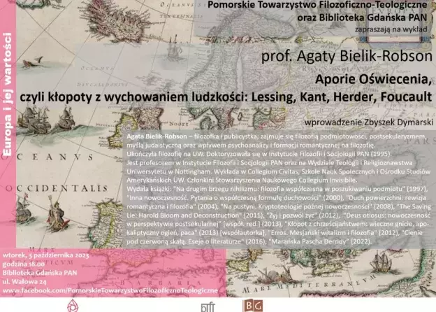 Wykład prof. dr hab. Agaty Bielik-Robson w Bibliotece Gdańskiej PAN