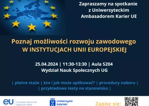 25.04.2024 - Spotkanie z uniwersytecką  Ambasadorką karier UE
