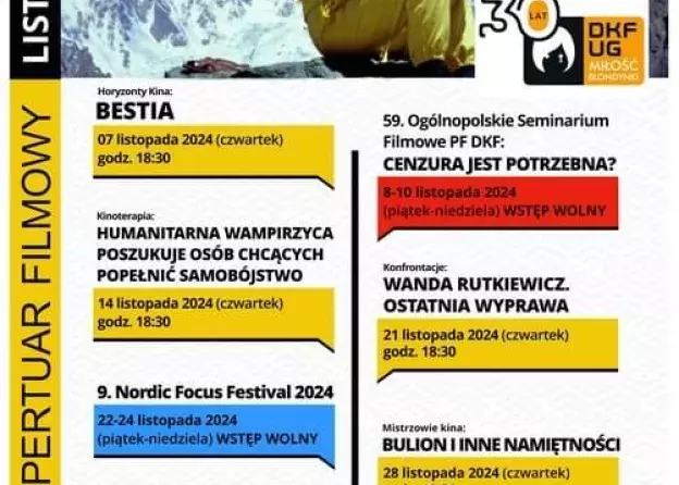 "Cho do kina" - repertuar filmowy DKF „Miłość Blondynki” listopad 2024