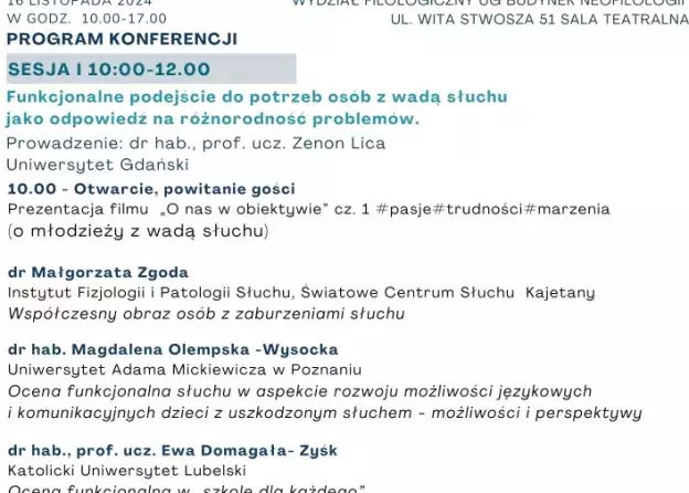 Interdyscyplinarna Konferencja Naukowo-Szkoleniowa "Współczesny obraz osób z zaburzeniami…