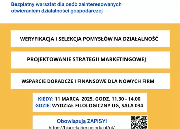 Warsztat nt. zagadnień związanych z zakładaniem własnej działalności gospodarczej