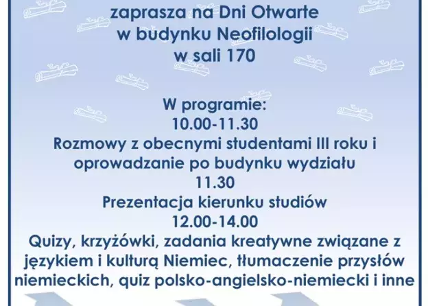 Dni otwarte w Instytucie Filologii Germańskiej