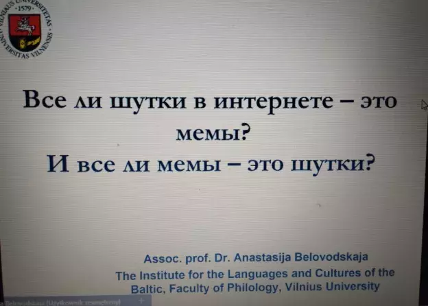 Prelekcja Pani Anastasiji Belovodskiej na temat „Czy każdy żart w Internecie to mem?"