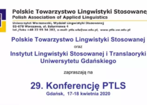 29. Konferencja Polskiego Towarzystwa Lingwistyki Stosowanej