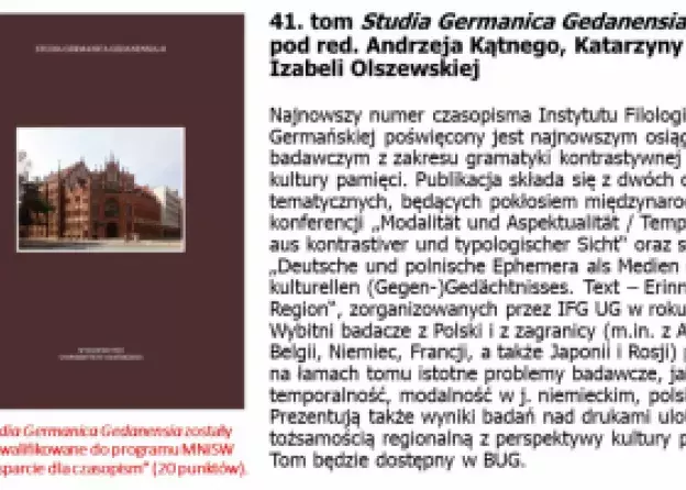 41. tom Studia Germanica Gedanensia