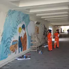 Warsztaty muralu z Iwoną Zając (2010)