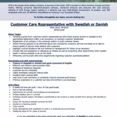 Oferta pracy dla studentów / absolwentów z językiem szwedzkim i duńskim